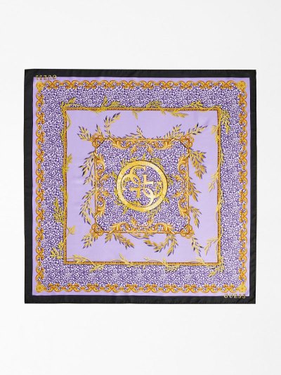 Guess 4g Logo Silk Blend Neckerchief Damske Lilac | SK-773872