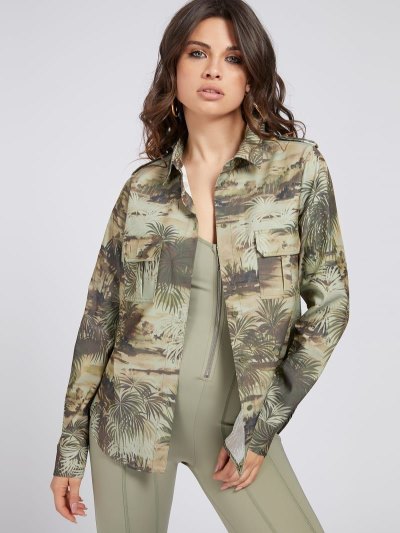 Guess All Over Print Kosele Damske Camouflage | SK-951902