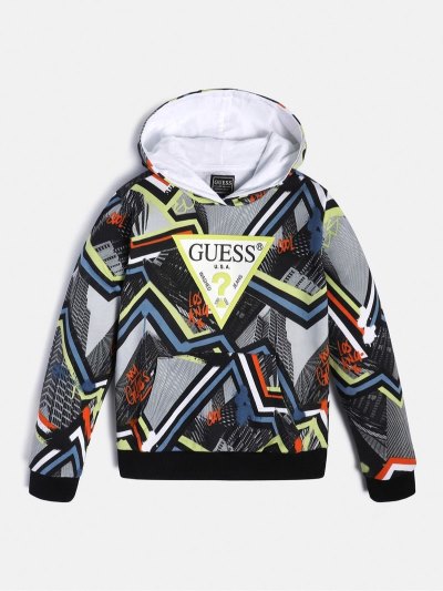 Guess All Over Print Mikiny Detske Siva | SK-047733