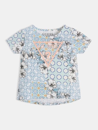 Guess All Over Print Tricko Detske Modre | SK-450506