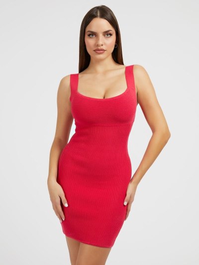 Guess Bodycon Svetrove Saty Saty Damske Ruzove | SK-930554