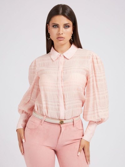 Guess Crinkled Chiffon Kosele Damske Ruzove | SK-149872