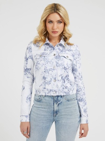 Guess Cropped Floral Bundy Damske Modre | SK-009846