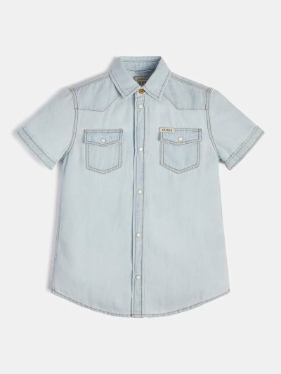 Guess Denim Linen Kosele Detske Svetlo Modre | SK-267272