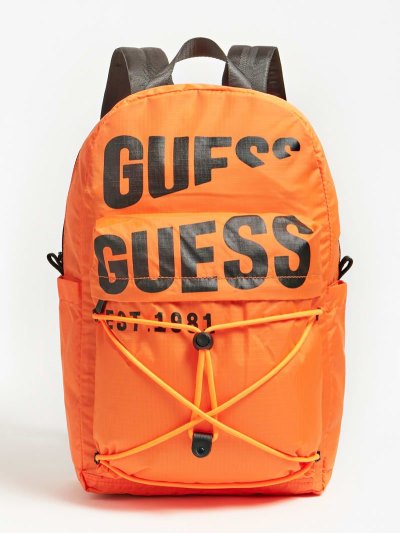 Guess Elvis Logo Lettering Batohy Panske Oranžové | SK-633358