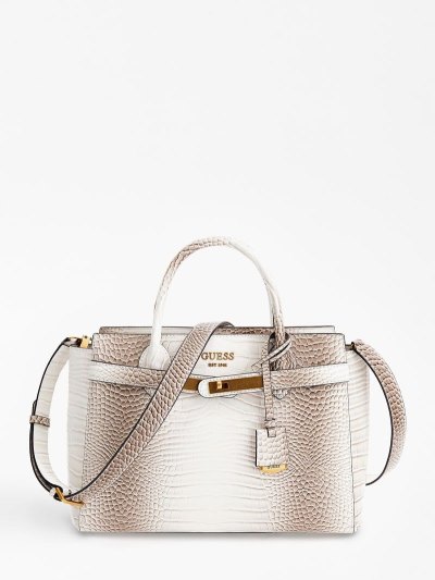 Guess Enisa Croc Print Kabelky Damske Biele | SK-121858