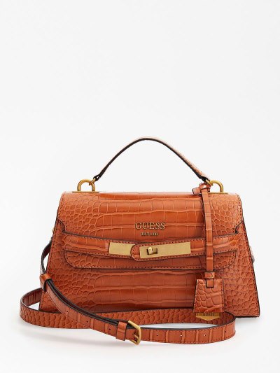 Guess Enisa Croc Print Kabelky Damske Hnede | SK-224068