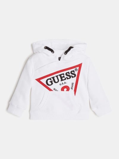 Guess Front Logo Mikiny Detske Biele | SK-633326