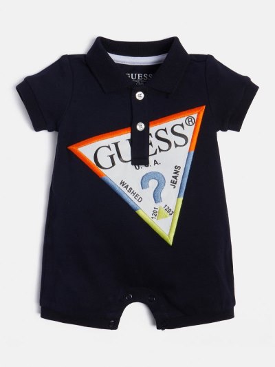 Guess Front Triangle Logo Rompers Detske Modre | SK-167749