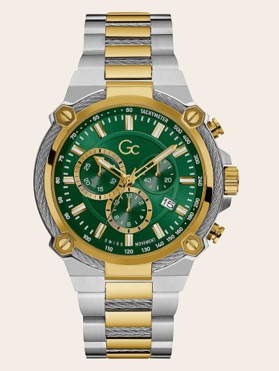 Guess GC Steel Chronograf Hodinky Panske Strieborne Zlate | SK-237564