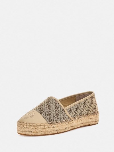 Guess Jaleel 4g Logo Espadrille Damske Béžové | SK-481255