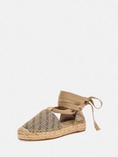 Guess Jalene 4g Logo Espadrille Damske Béžové | SK-822808