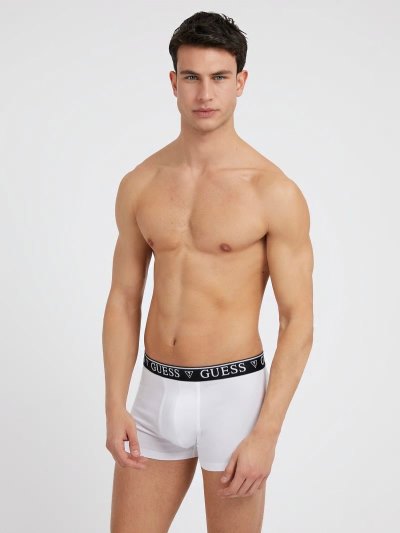 Guess Logo Elastic Boxers Panske Biele | SK-198853