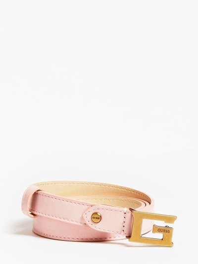 Guess Luxe Real Kozene Belt Opasky Damske Ruzove | SK-095895