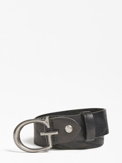 Guess Luxe Real Kozene Belt Opasky Panske Čierne | SK-668891