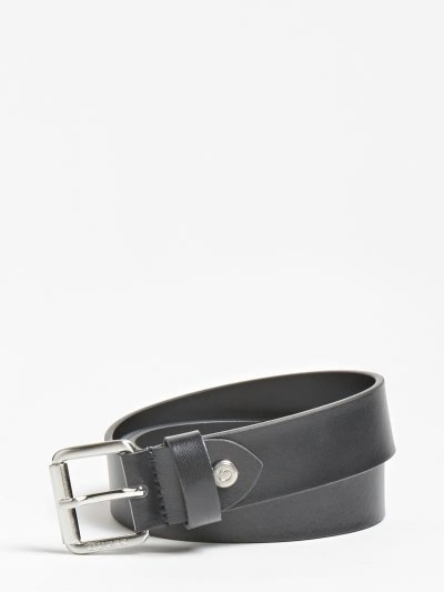 Guess Luxe Real Kozene Belt Opasky Panske Čierne | SK-856311