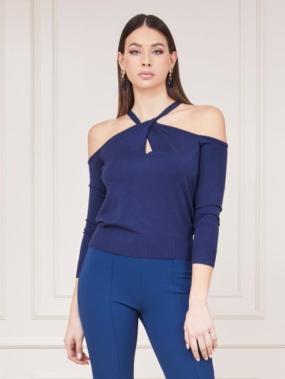 Guess Marciano Off-shoulder Svetre Damske Modre | SK-014390