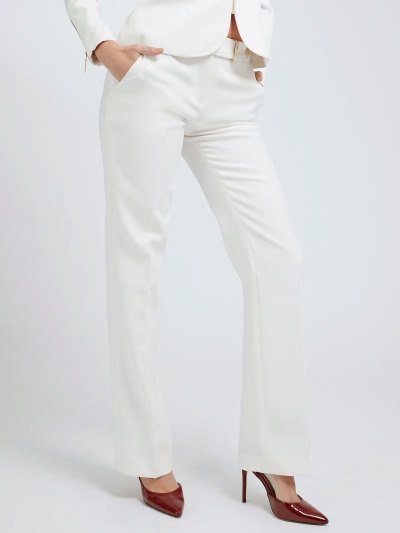 Guess Marciano Pants Button Nohavice Damske Biele | SK-203267