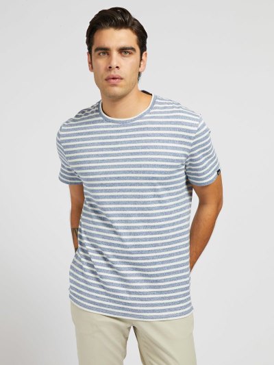 Guess Marciano Yarn-dyed Tricko Panske Modre | SK-350707