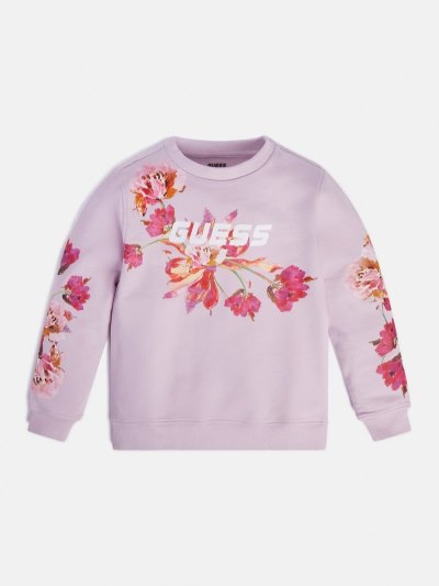 Guess Mikiny Front Logo Mikiny Detske Lilac | SK-098005