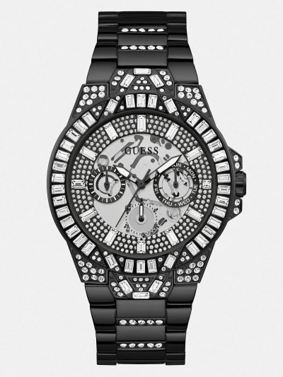 Guess Multi-function Crystal Hodinky Panske Čierne | SK-967823