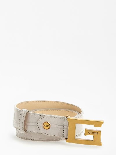 Guess Retour Croc Print Belt Opasky Damske Biele | SK-385221