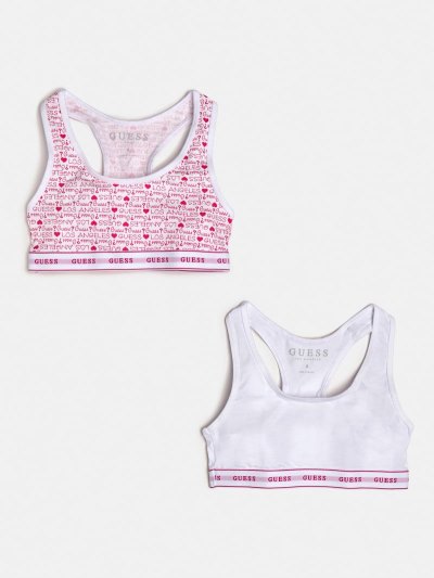 Guess Set Of 2 Logo Print Tops Podprsenky Detske Ruzove | SK-945136