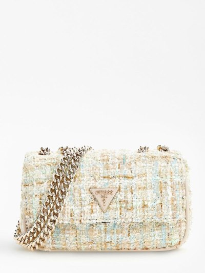 Guess Spark Tweed Mini Crossbody Kabelka Damske Modre | SK-782826