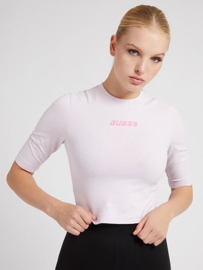 Guess Stretch Crop Tricko Damske Svetlo Nachový | SK-536764