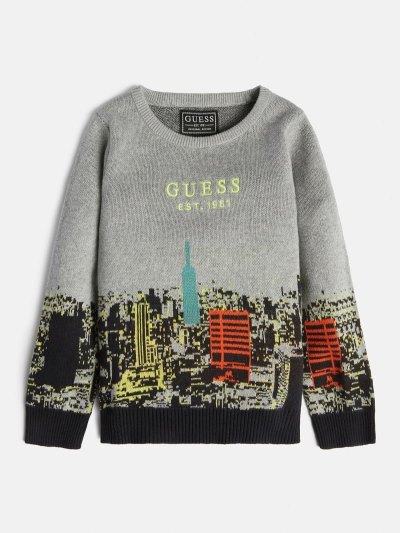 Guess Svetre All Over Print Svetre Detske Siva | SK-826431