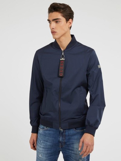 Guess Textured Fabric Bomber Bunda Panske Modre | SK-389390