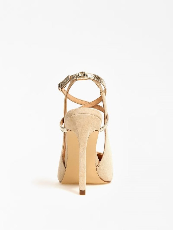 Guess Amazie Semisove Blend Slingback Damske Béžové | SK-078869