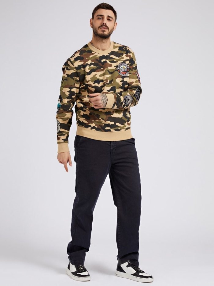 Guess Camouflage Print Mikiny Panske Camouflage | SK-405351