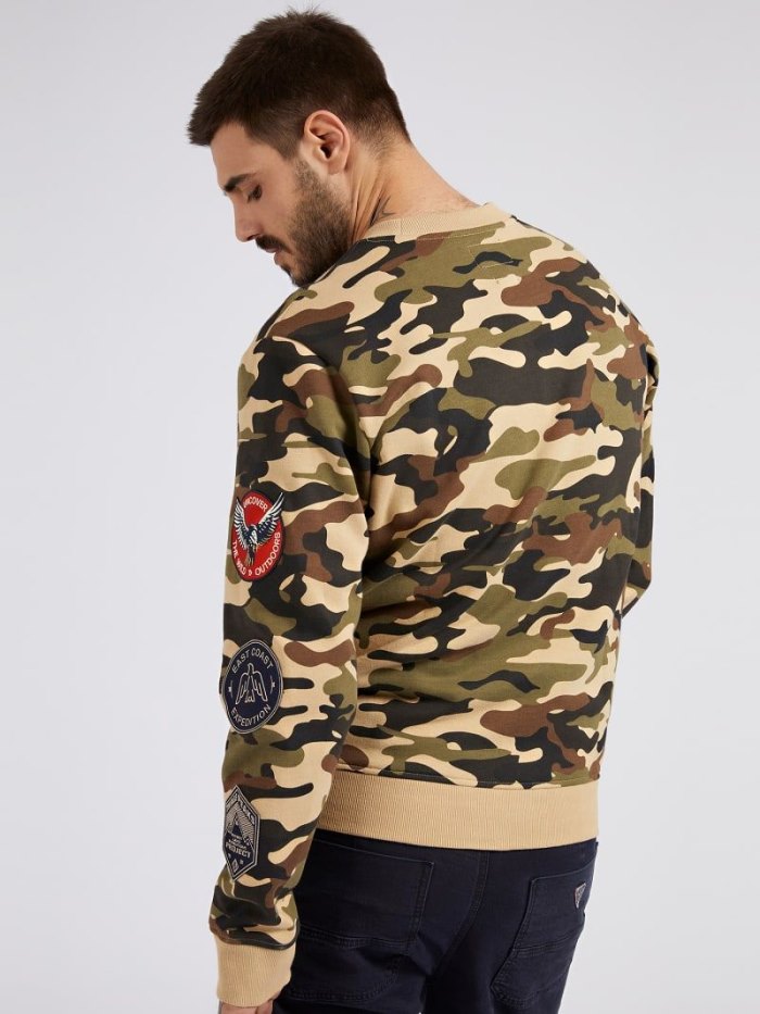 Guess Camouflage Print Mikiny Panske Camouflage | SK-405351