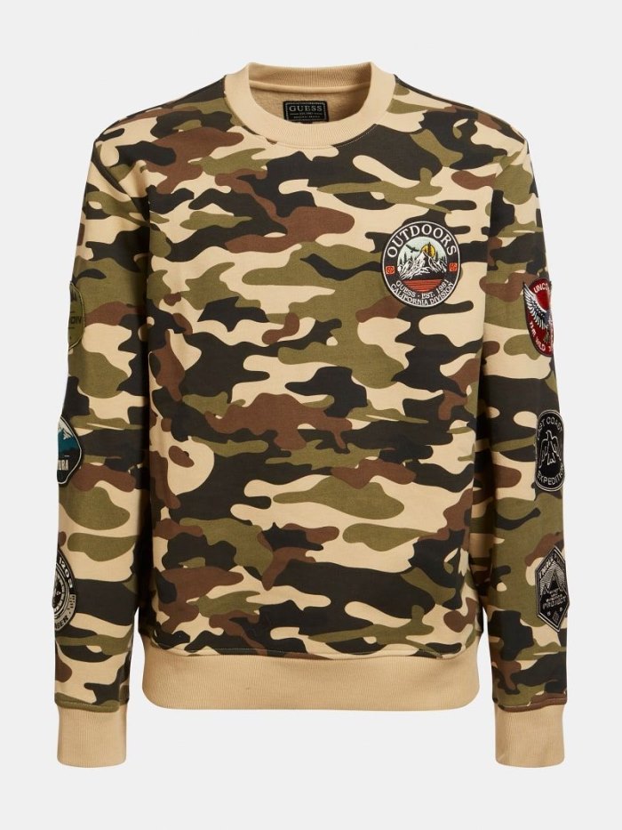 Guess Camouflage Print Mikiny Panske Camouflage | SK-405351