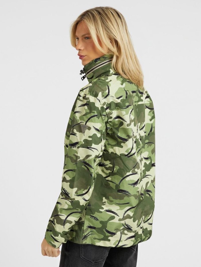 Guess Camouflage Raincoats Panske Zelene | SK-050398