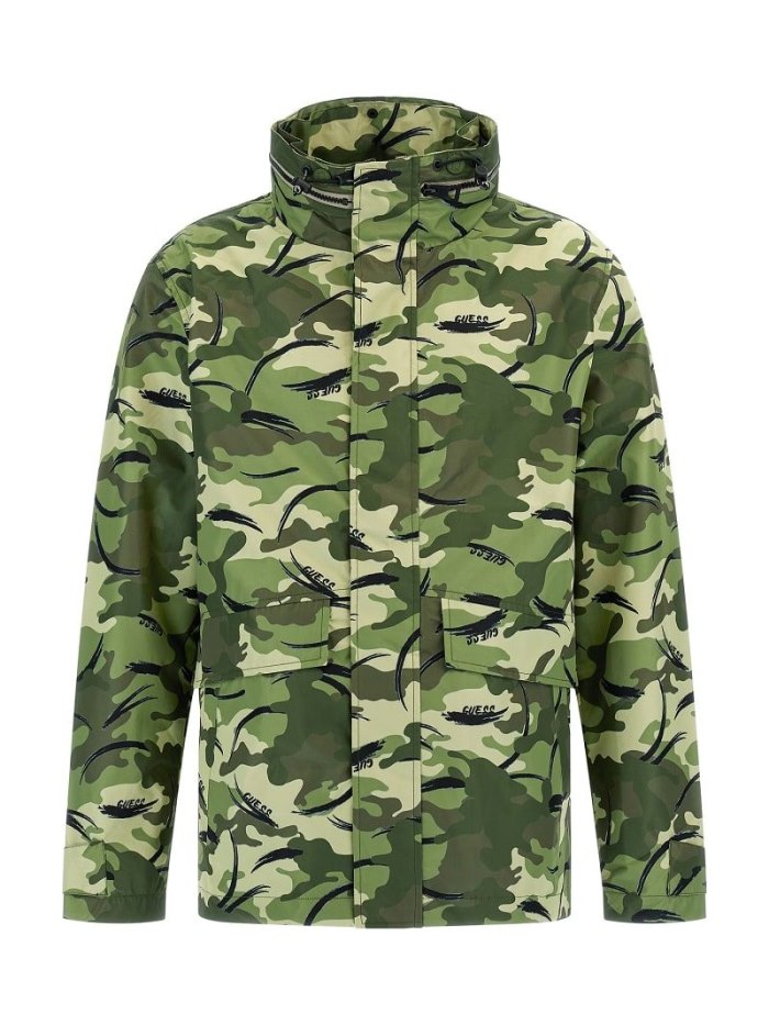 Guess Camouflage Raincoats Panske Zelene | SK-050398