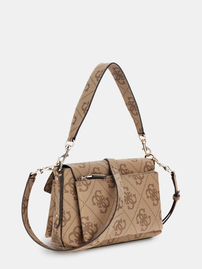 Guess Eco Brenton 4g Logo Crossbody Kabelka Damske Béžové | SK-422393