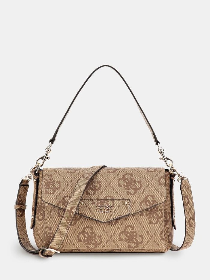 Guess Eco Brenton 4g Logo Crossbody Kabelka Damske Béžové | SK-422393