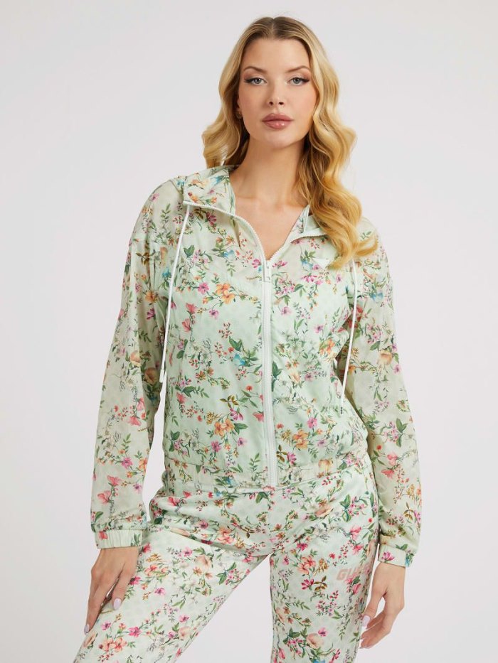 Guess Floral Print Vetrovka Damske Viacfarebný | SK-207127