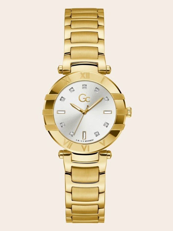 Guess GC Quartz Analogue Hodinky Damske Žlté Zlate | SK-279249