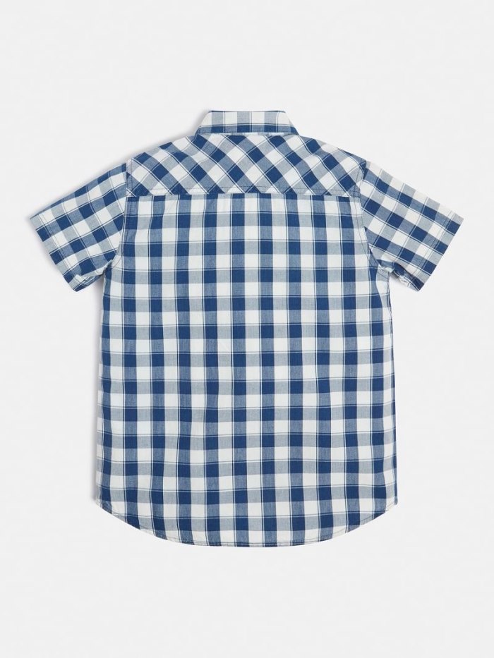 Guess Gingham Checked Kosele Detske Modre | SK-592558