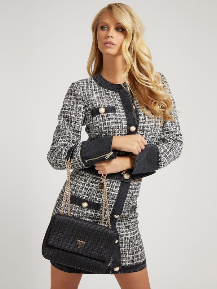 Guess Hassie Mini Crossbody Kabelka Damske Čierne | SK-567017