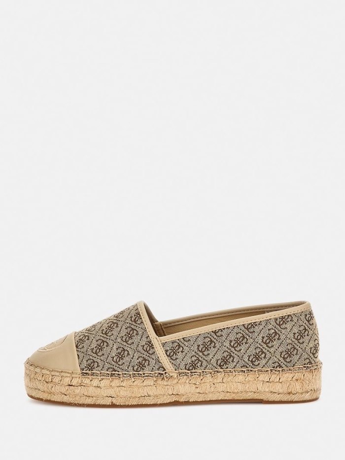 Guess Jaleel 4g Logo Espadrille Damske Béžové | SK-481255