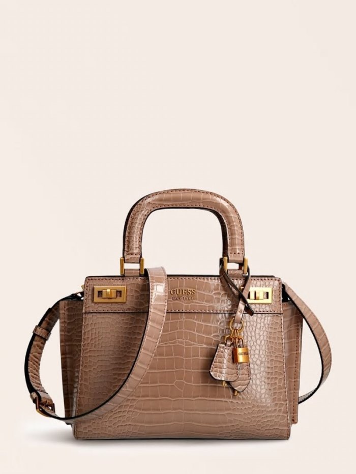 Guess Katey Croc Print Kabelky Damske Krém | SK-962264