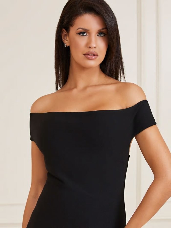 Guess Marciano Off-shoulder Saty Damske Čierne | SK-887900