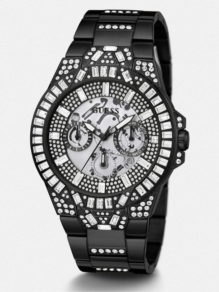 Guess Multi-function Crystal Hodinky Panske Čierne | SK-967823