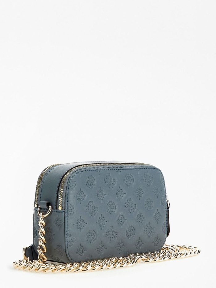 Guess Noelle Debossed-logo Mini Crossbody Kabelka Damske Svetlo Modre | SK-066703