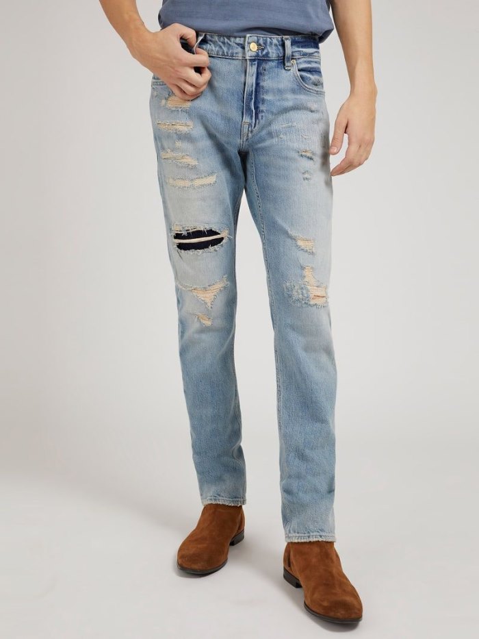 Guess Slim Tapered Fit Oblecenie Panske Modre | SK-065481