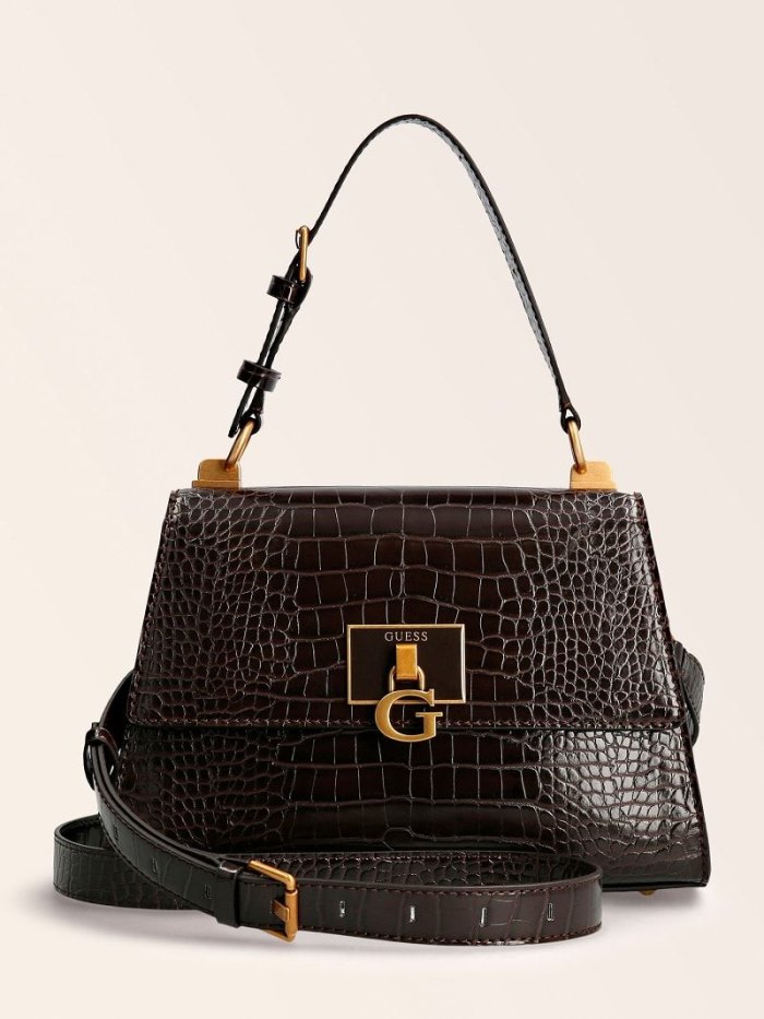 Guess Stephi Croc Print Kabelky Damske Hnede | SK-223089